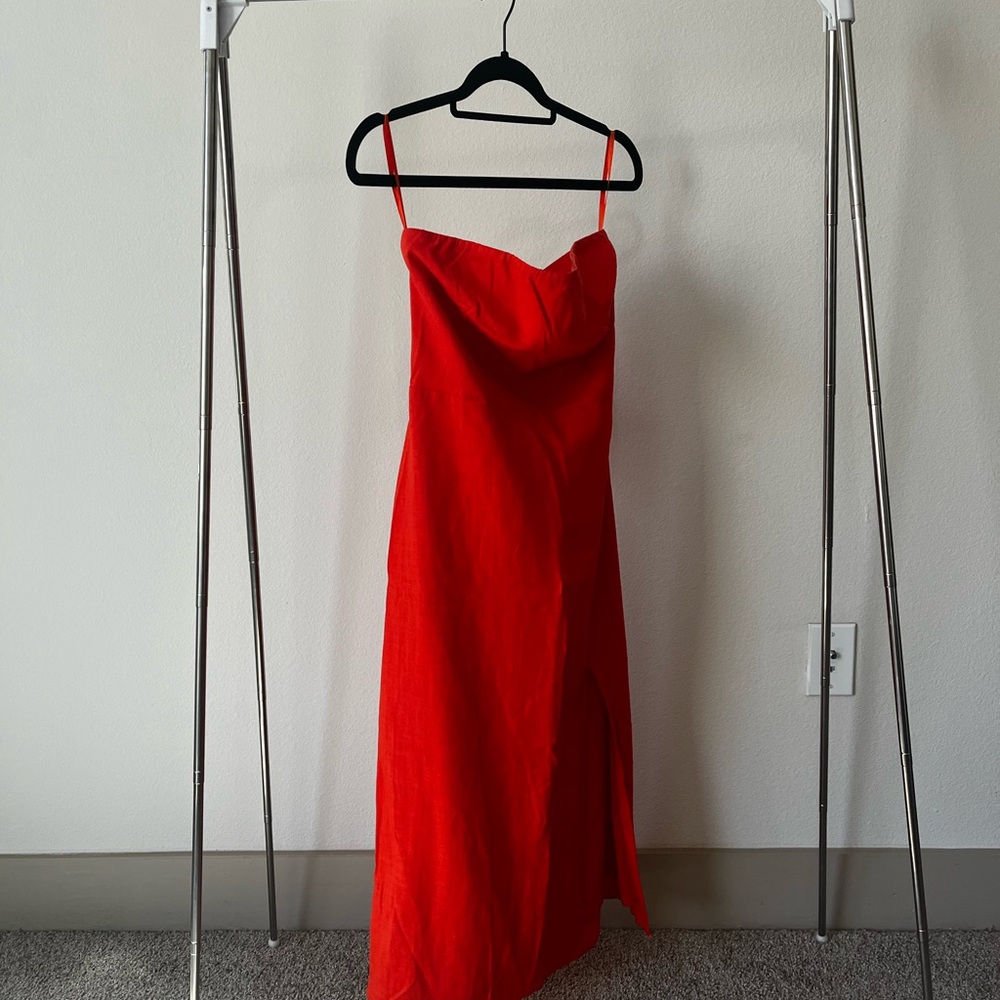 Elegant Strapless Red Dress